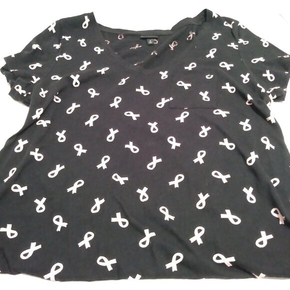 Torrid Women's Cancer Ribbon Graphic Tee Short Sleeve - Picture 6 of 9